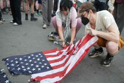 Anti-Israel Protesters Burn American Flags in New York City on July 4th, Chant Anti-U.S. Slogans